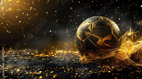 Golden Soccer Ball in a Festive Glow