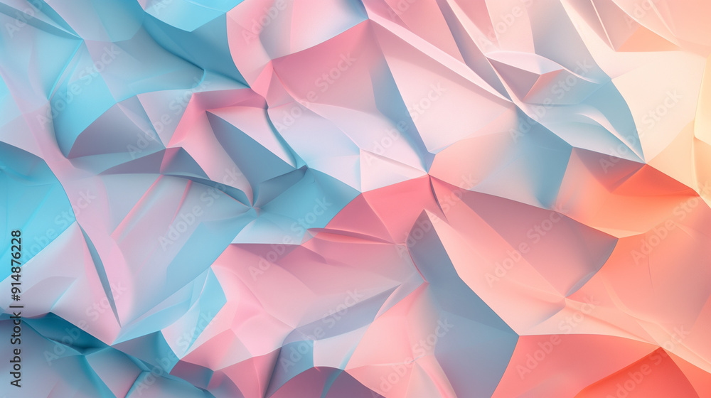 Origami folded paper background, Layered folds with gradient colors Origami folded paper background, Layered folds with gradient colors