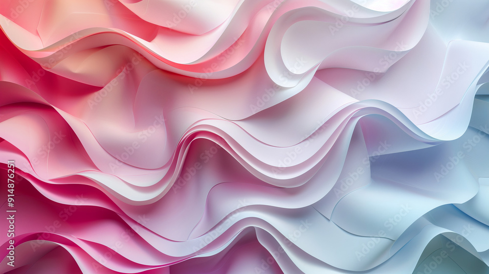 Fototapeta premium Origami folded paper background, Layered folds with gradient colors