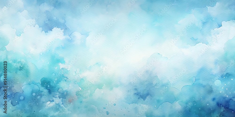 Fototapeta premium Soft and serene watercolor background with a soothing blue color palette , abstract, watercolor, background, soft, blue