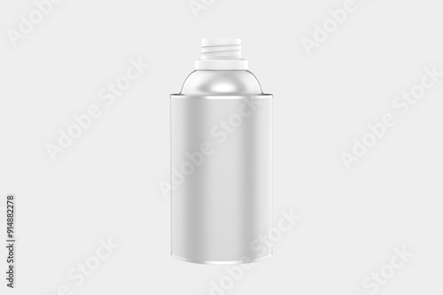 Matte Metallic Aerosol Can Mockup Isolated On White Background. 3d illustration