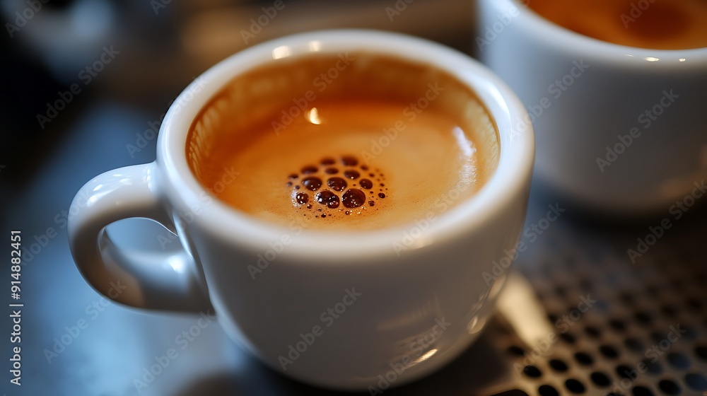 Close-Up of Espresso in a White Cup Close-Up of Espresso in a White Cup