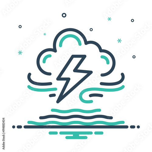Mix icon for thunderstorm