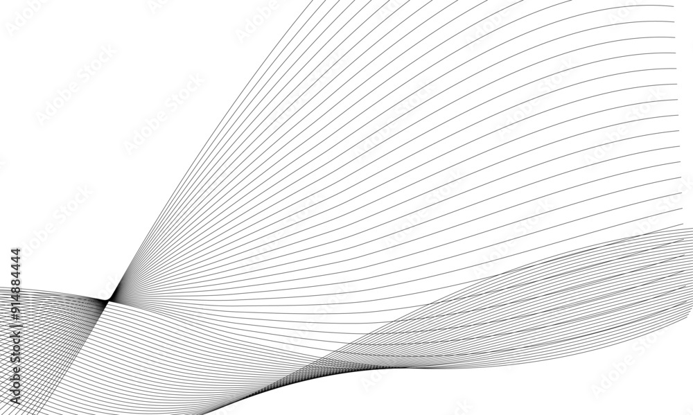 Fototapeta premium Abstract background with business and technology wave line.