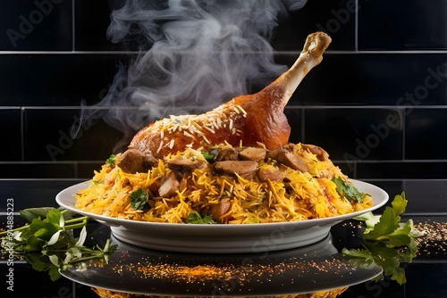 Mutton Raan Roast Biryani, Roasted Lamb Leg Biryani, and Mutton Leg Roast Biryani
 photo