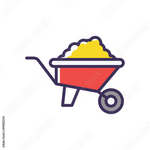 Wheelbarrow vector icon