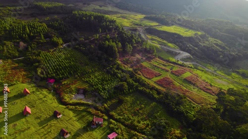 Circling above a coffee planation rural community Oxapampa Peru photo