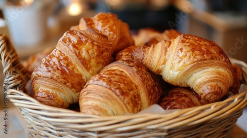 Wallpaper Mural Freshly Baked Croissants in a Basket Torontodigital.ca