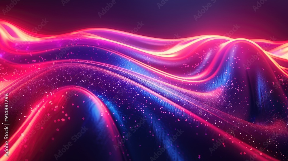 © ken_creative - Curved neon layers overlapping in a surreal manner