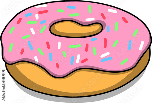 Sweet dessert donuts topped with sprinkles and melted jam