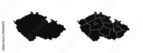 Map of Czech Republic. Vector Czech Republic Map on white background.
