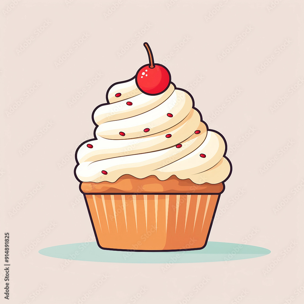 Simple cupcake flat icon design vector Simple cupcake flat icon design vector