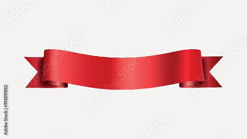 red ribbon banner illustration vector