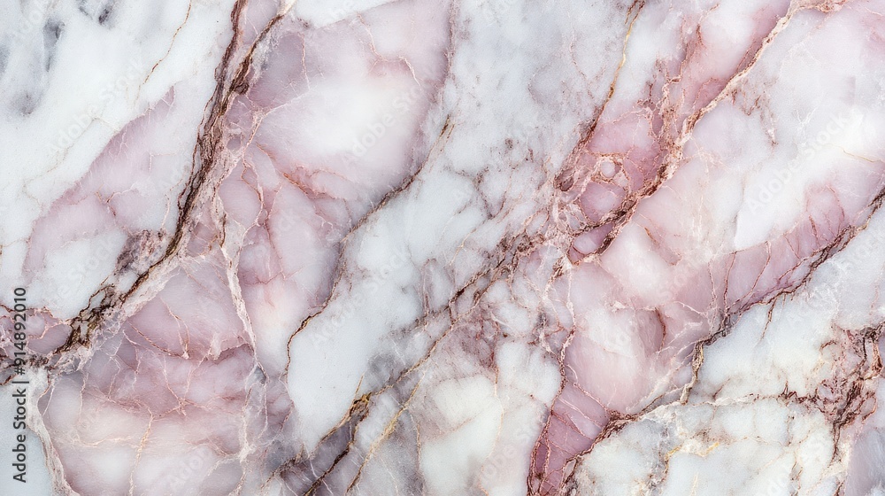 Close-up of a Pink and White Marble Surface with Veins Close-up of a Pink and White Marble Surface with Veins