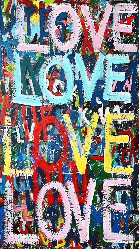 Naklejka premium An abstract artwork featuring the word 