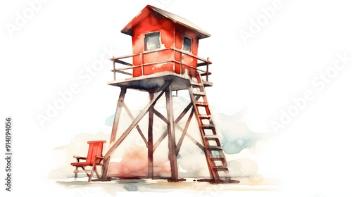 Lifeguard Watercolor Style