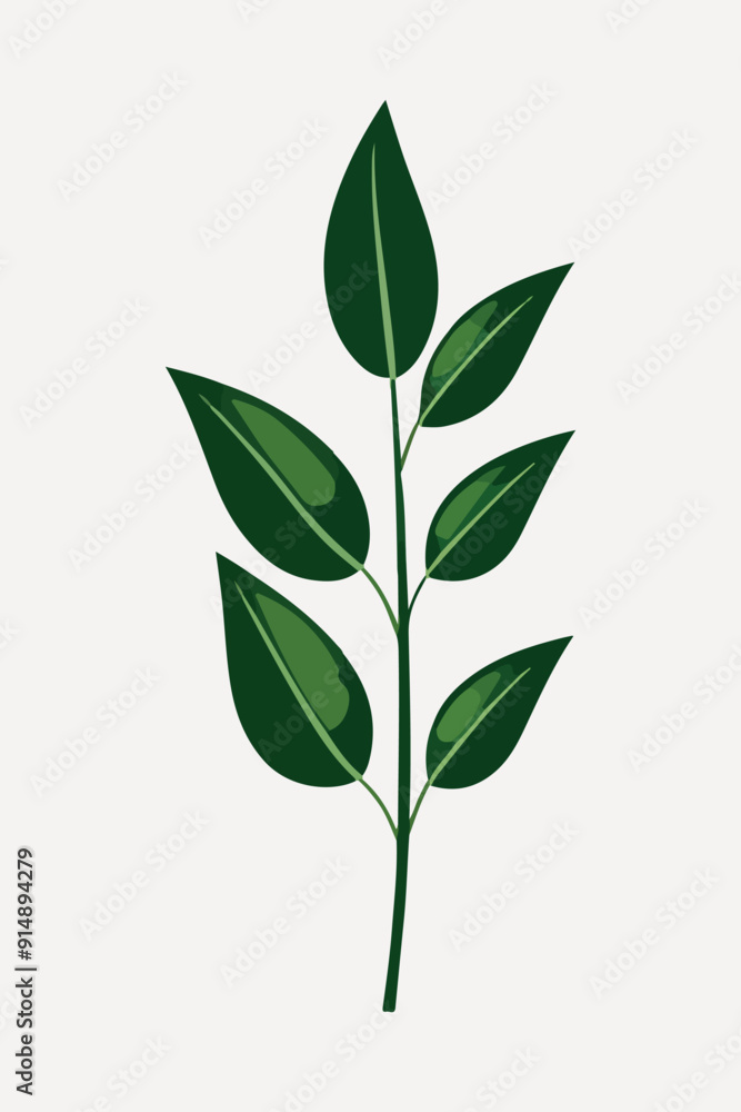 Obraz premium flat leaf plant illustration vector