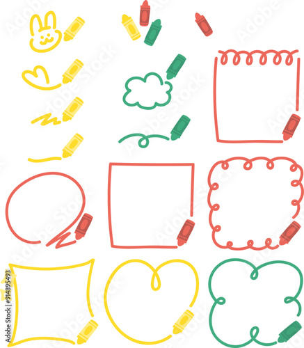 crayon hand drawing decoration