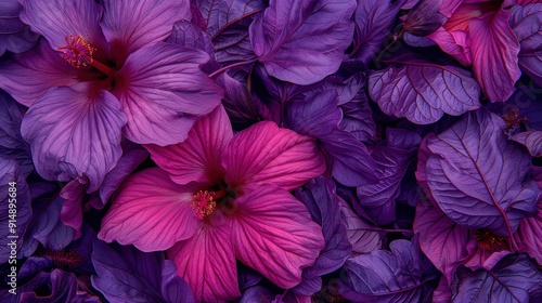  several flower heads nestled amidst lush, leafy cushions