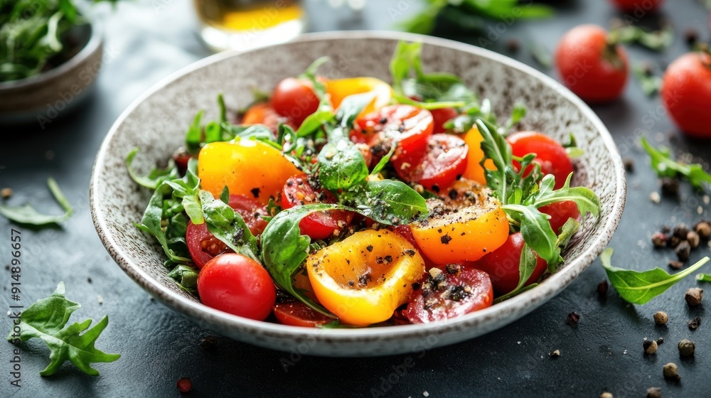 Fresh Salad with Tomatoes and Arugula Fresh Salad with Tomatoes and Arugula