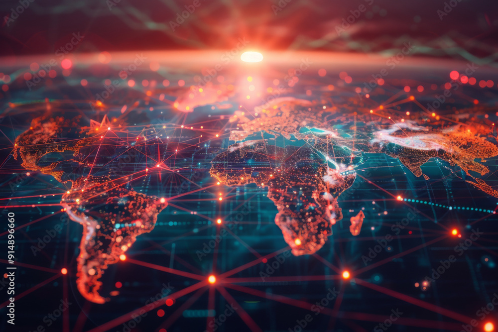Map connecting worldwide data cloud computing tech concept abstract global transfer Map connecting worldwide data cloud computing tech concept abstract global transfer