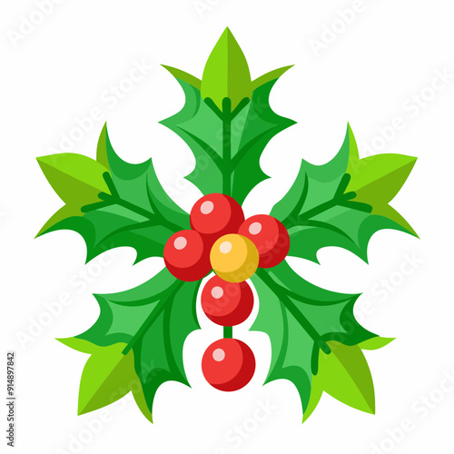 holly berries with leaves