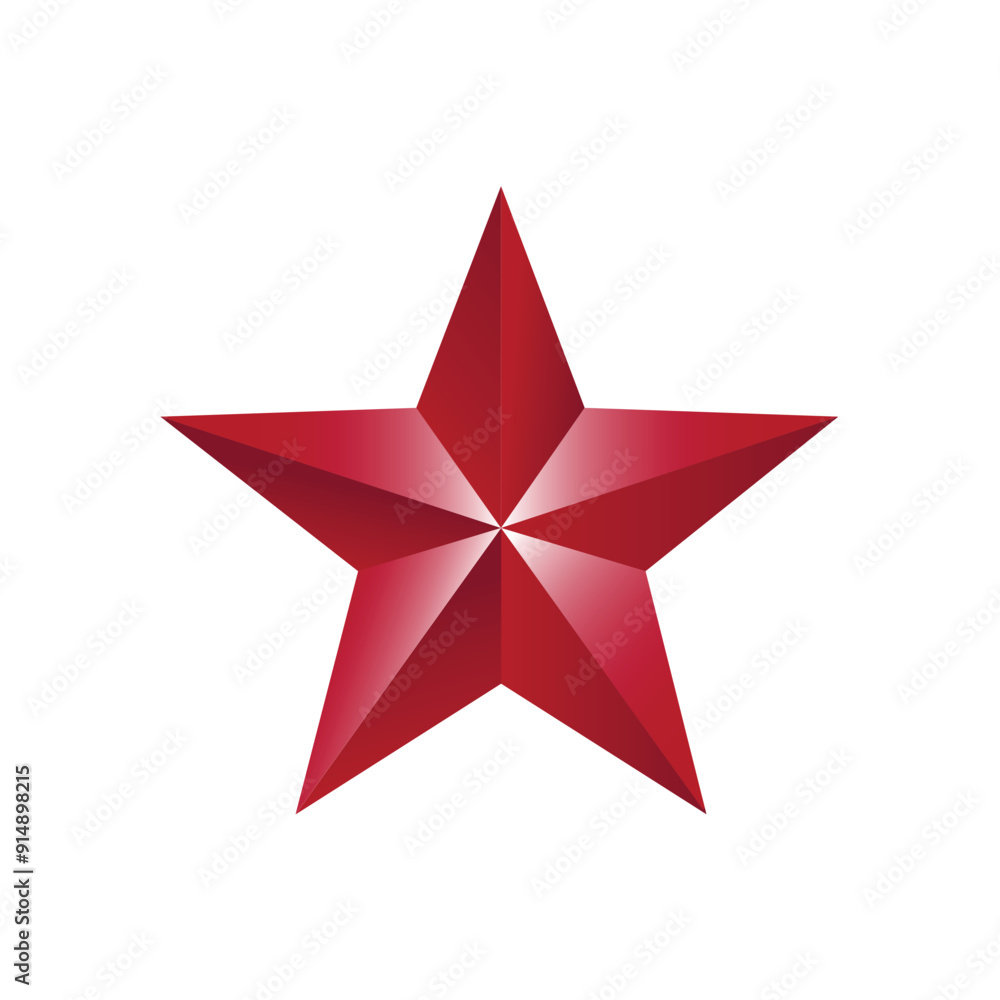 3d red Star on white background 3d red Star on white background
