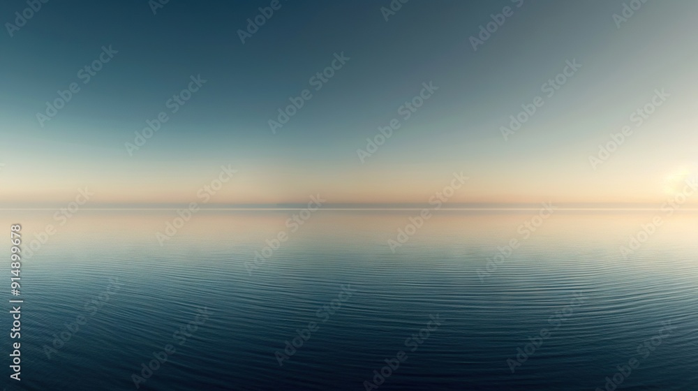 A large body of water reflects sunlight across the horizon line A large body of water reflects sunlight across the horizon line