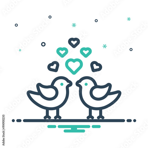 Mix icon for lovebirds