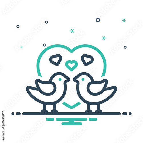 Mix icon for lovebirds