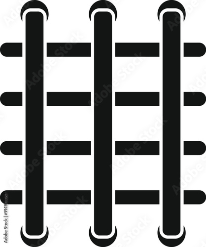 Blacksmith forging metal fence forged grid icon in simple style on a white background