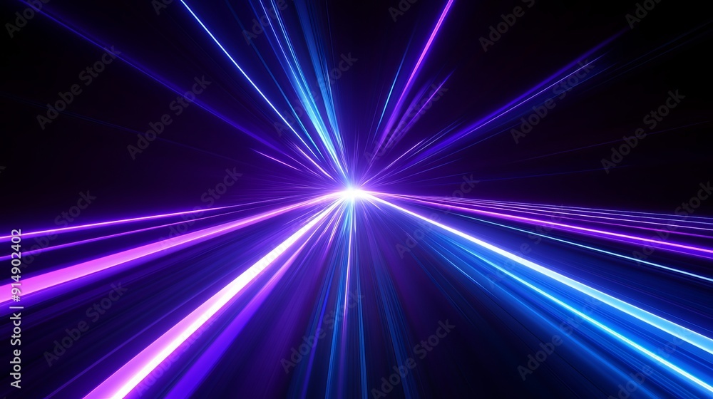 A 3D render showcases bluepurple speed light lines through a dark background illustrating an abstract fast highway path and hyperspeed warp in space A 3D render showcases bluepurple speed light lines through a dark background illustrating an abstract fast highway path and hyperspeed warp in space