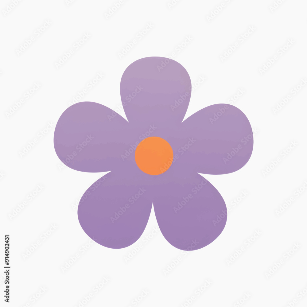 Simple purple flower illustration Simple purple flower illustration