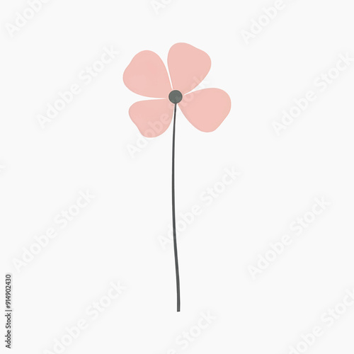 Minimalist pink flower illustration