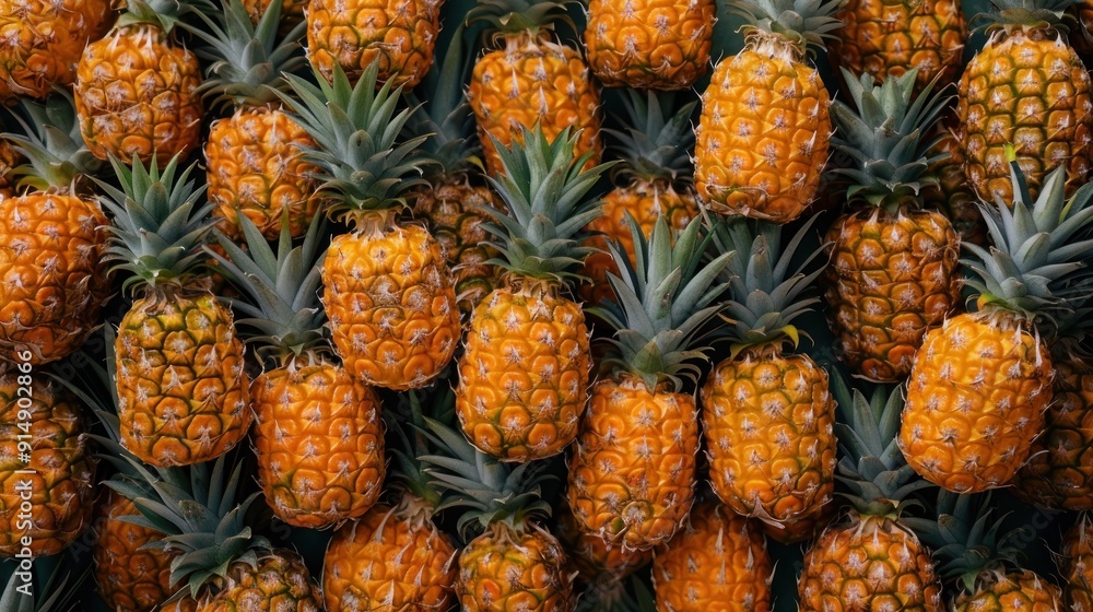 Close-Up of Fresh Pineapples Close-Up of Fresh Pineapples