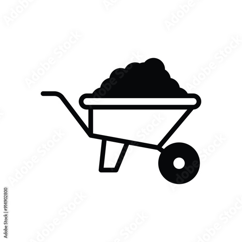 Wheelbarrow vector icon