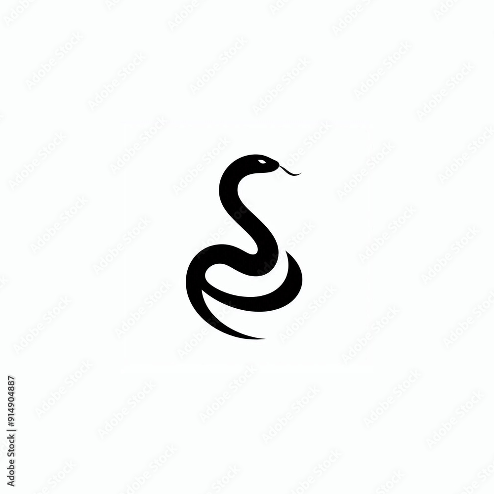 Fototapeta premium A black snake icon.