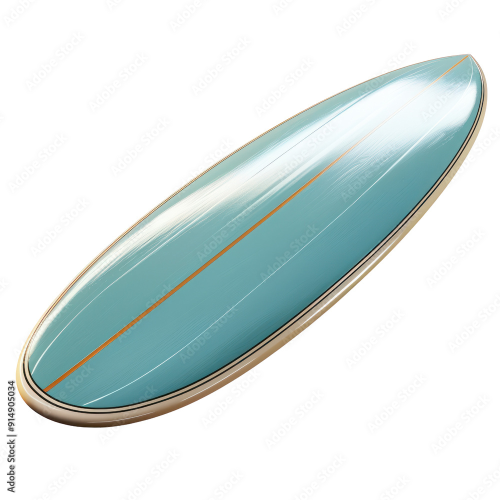 A stylish blue surfboard with a sleek design, perfect for water sports and beach activities. Ideal for summer adventures. transparent background A stylish blue surfboard with a sleek design, perfect for water sports and beach activities. Ideal for summer adventures. transparent background