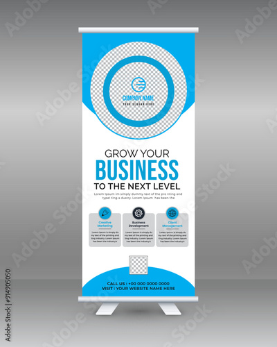 Creative business agency roll up banner design template