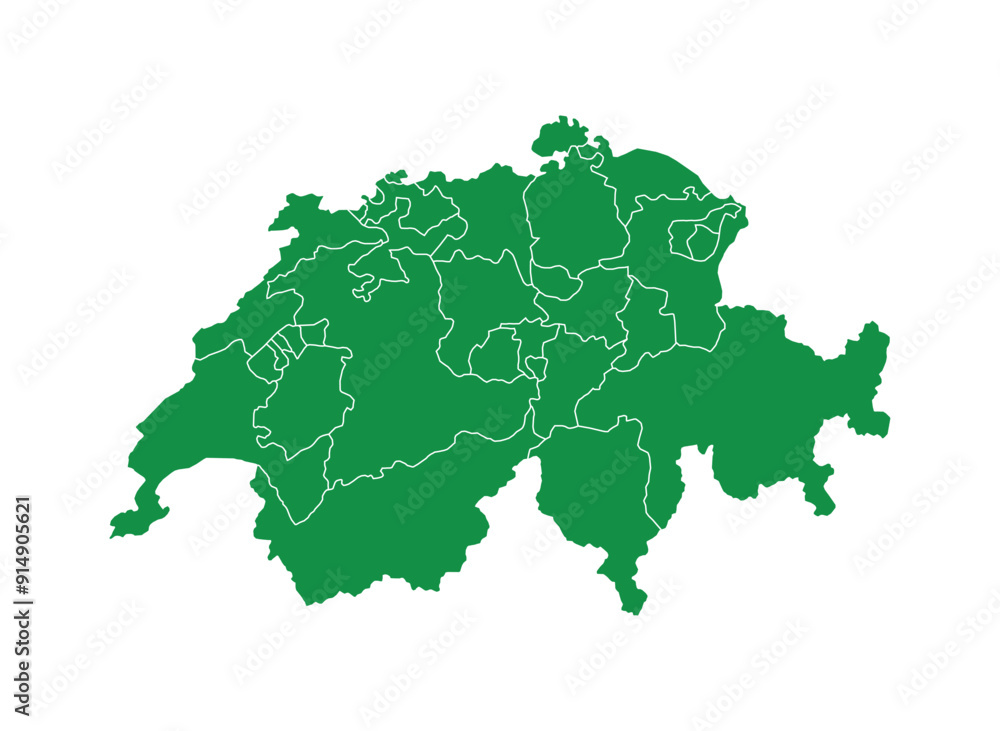 Map of Switzerland. Vector Switzerland Map on white background.
Map of Switzerland. Vector Switzerland Map on white background.