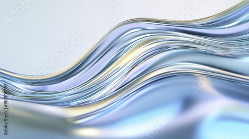 Wallpaper Mural Abstract Blue and Silver Waves Torontodigital.ca