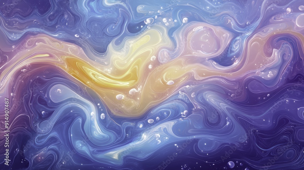 Abstract Swirling Purple, Yellow, and Blue Abstract Swirling Purple, Yellow, and Blue