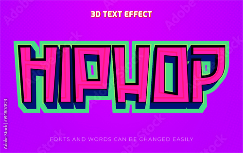 Hiphop funk 3d editable text effect style