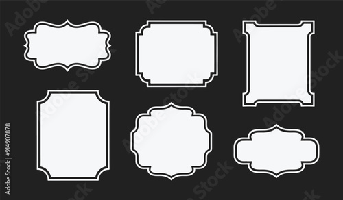 Vintage frames set isolated on white background. Decorative frame. Vector