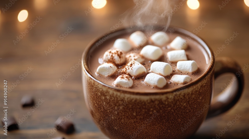 Warm Cup of Hot Chocolate with Marshmallows Warm Cup of Hot Chocolate with Marshmallows