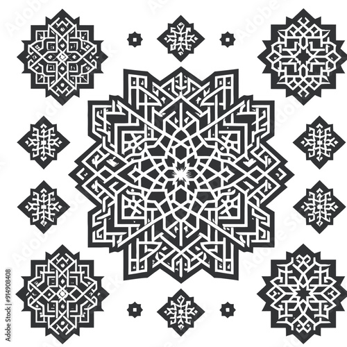 Develop a Mashrabiya pattern illustration  photo