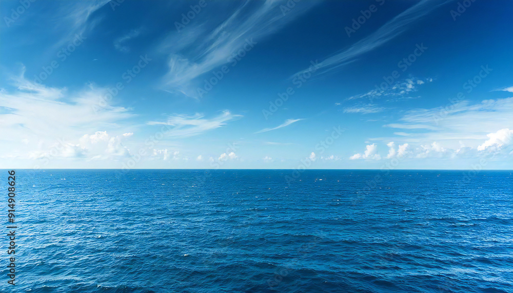 Fototapeta premium The vast sea. The ocean. The horizon and the blue sky.