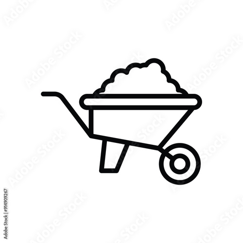 Wheelbarrow vector icon