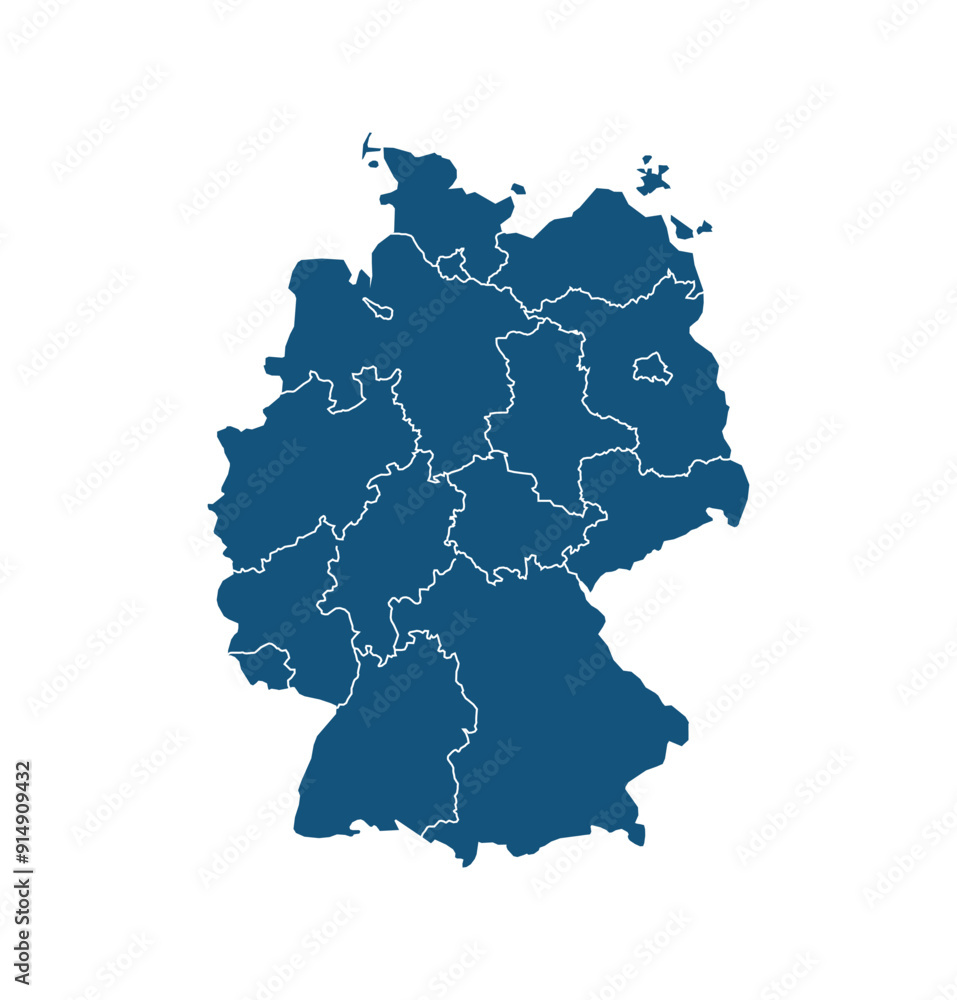 Obraz premium Map of Germany. Vector Germany Map on white background. 