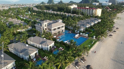 Aerial view of Non Nuoc Beach in Da Nang, Vietnam
